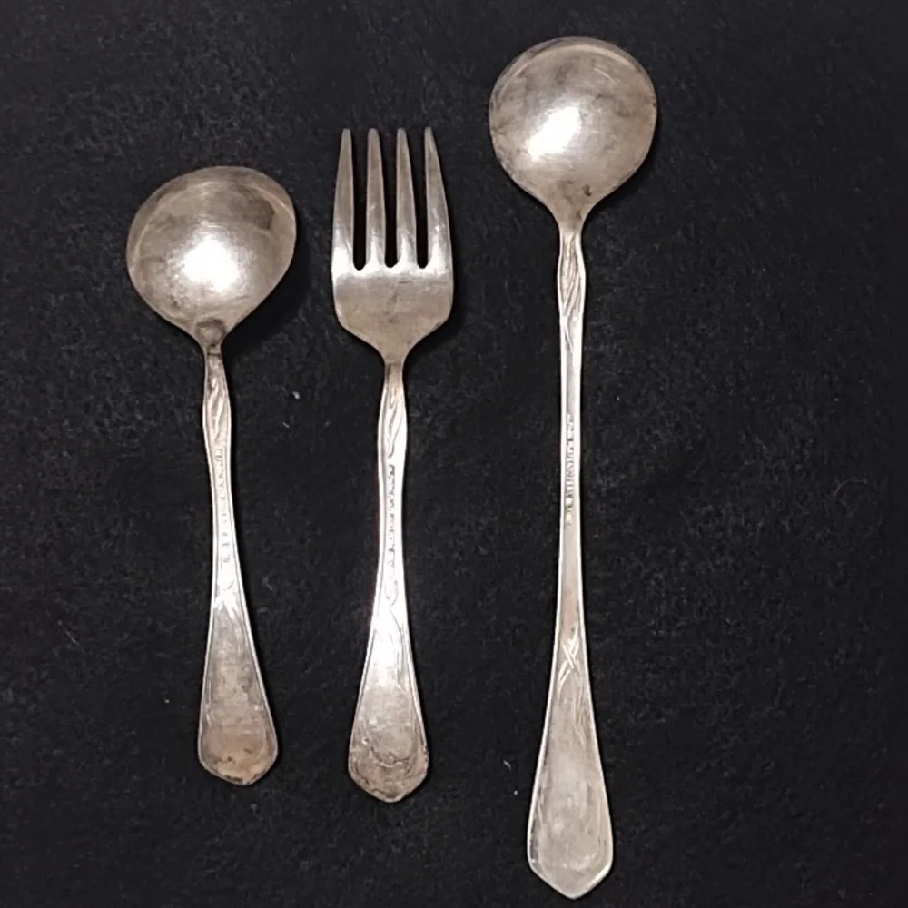 Vintage Child One Set Cutlery. Alpaca Silver Plated.